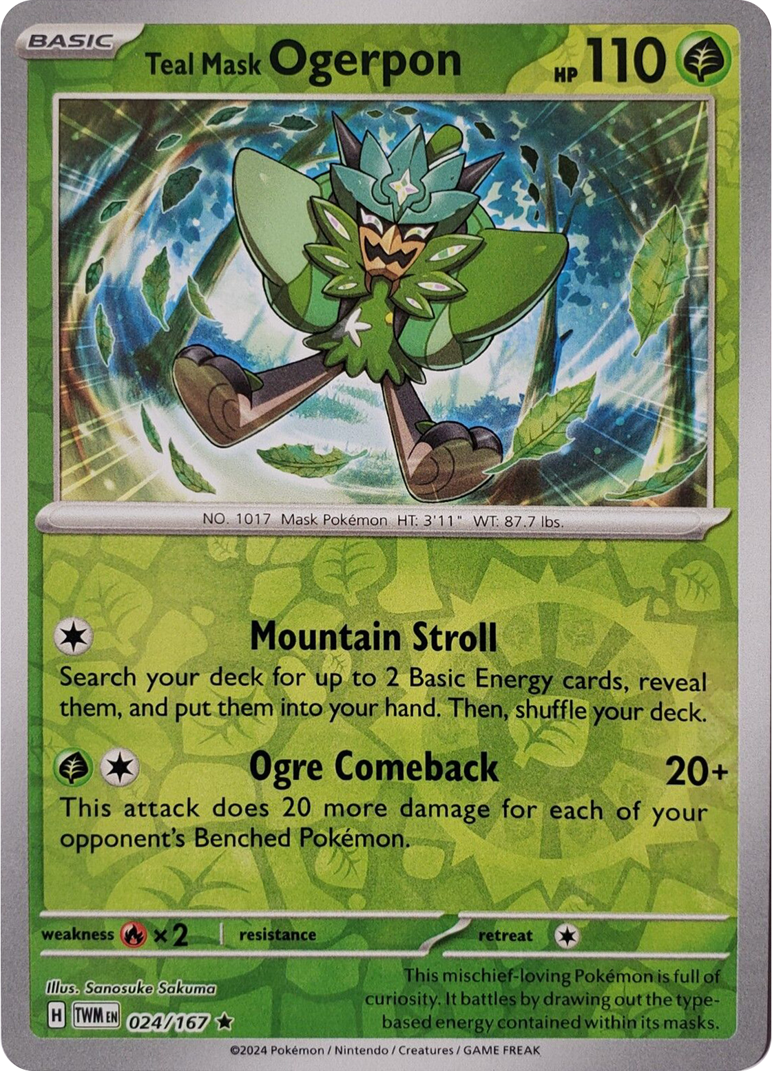 Teal Mask Ogerpon (024/167) [Scarlet & Violet: Twilight Masquerade] - Pokémon - Card Brawlers | Quebec | Canada |