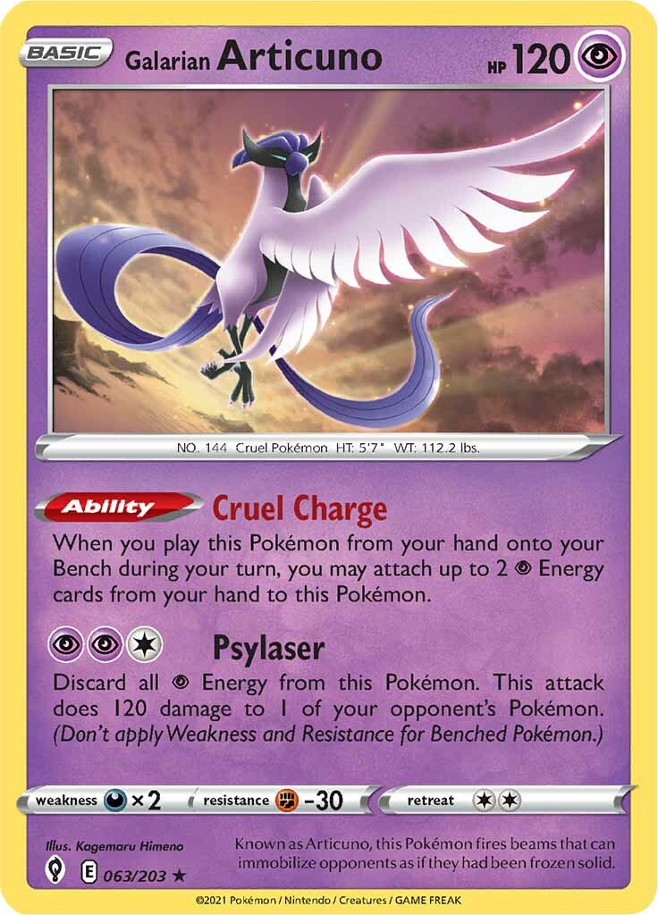 Galarian Articuno (063/203) [Sword & Shield: Evolving Skies] - Pokémon - Card Brawlers | Quebec | Canada |