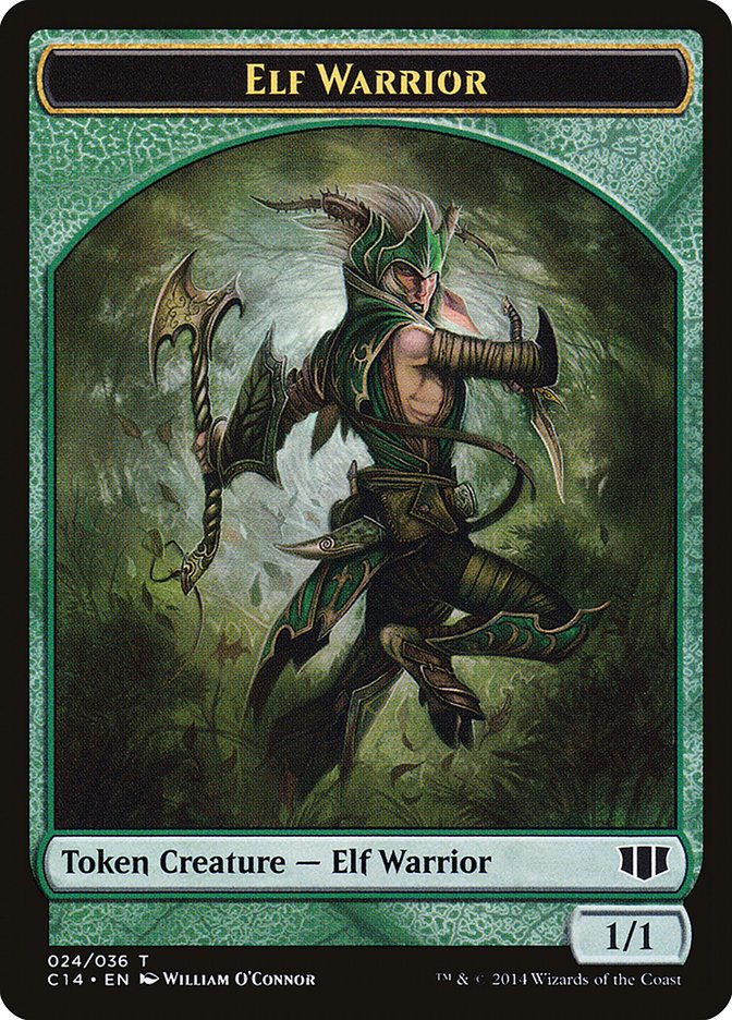 Elephant // Elf Warrior Double-Sided Token [Commander 2014 Tokens] - Magic: The Gathering - Card Brawlers | Quebec | Canada |
