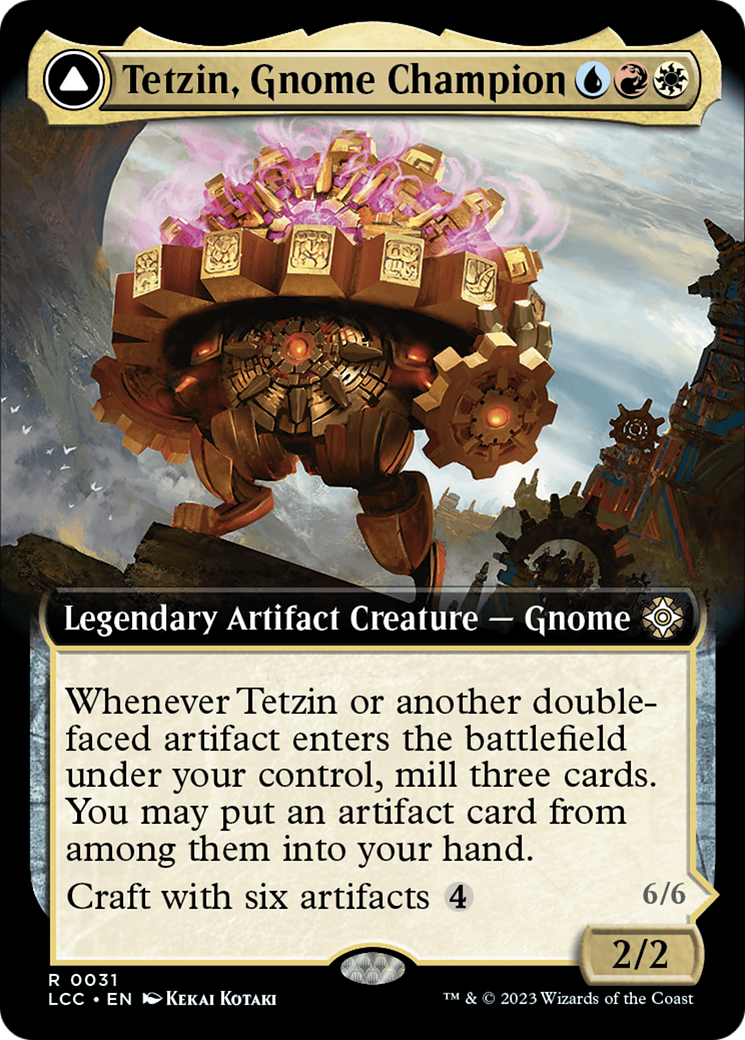Tetzin, Gnome Champion // The Golden-Gear Colossus (Extended Art) [The Lost Caverns of Ixalan Commander] - Magic: The Gathering - Card Brawlers | Quebec | Canada |