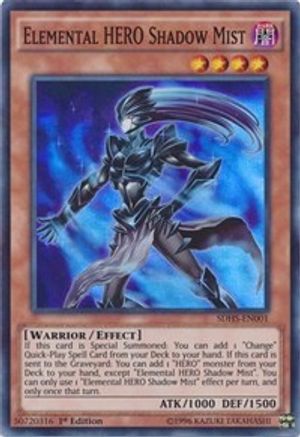 Elemental Hero Shadow Mist [SDHS-EN001] Super Rare - Yu-Gi-Oh! - Card Brawlers | Quebec | Canada |