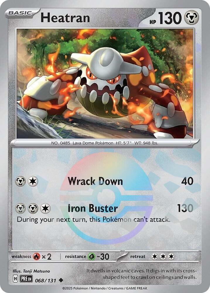 Heatran (068/131) (Poke Ball Pattern) [Scarlet & Violet: Prismatic Evolutions] - Pokémon - Card Brawlers | Quebec | Canada |