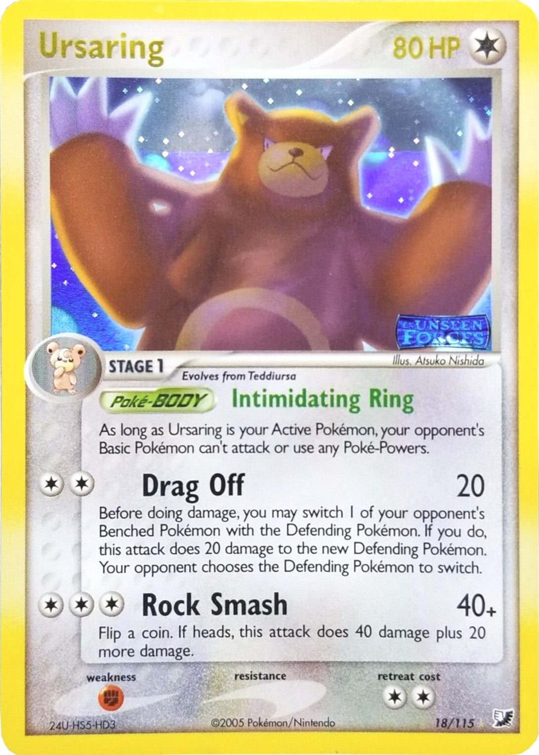 Ursaring (18/115) (Stamped) [EX: Unseen Forces] - Pokémon - Card Brawlers | Quebec | Canada |