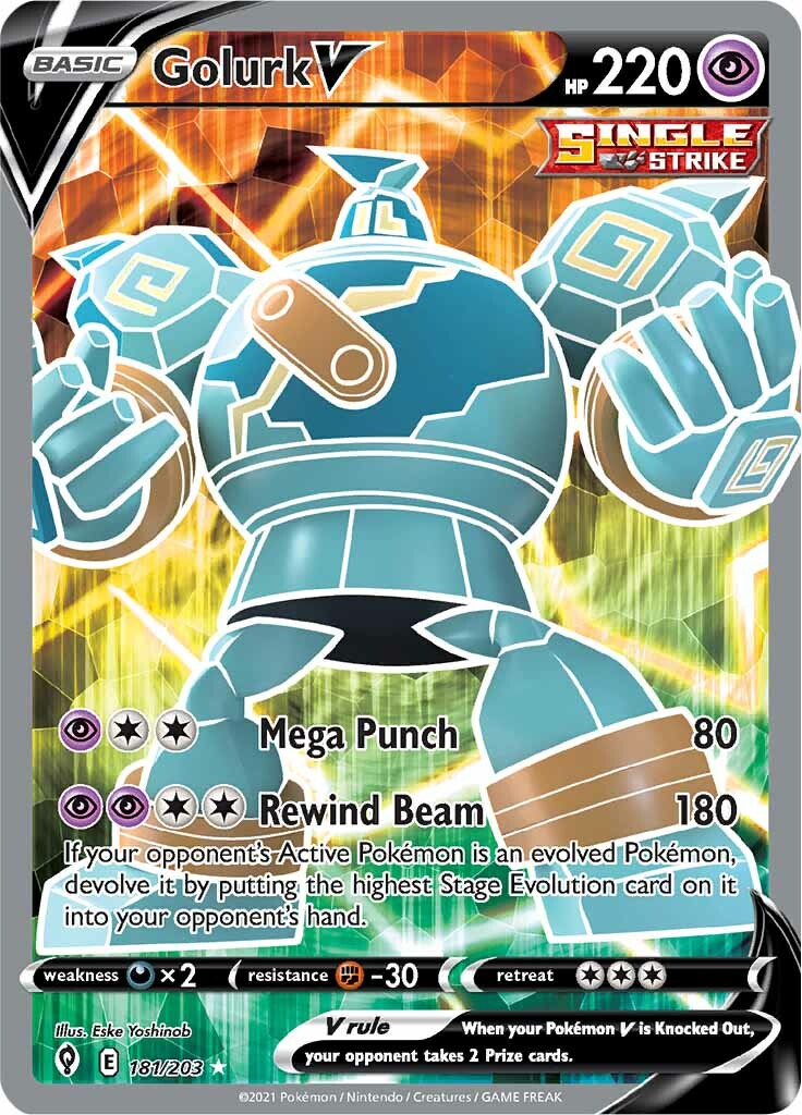 Golurk V (181/203) [Sword & Shield: Evolving Skies] - Pokémon - Card Brawlers | Quebec | Canada |