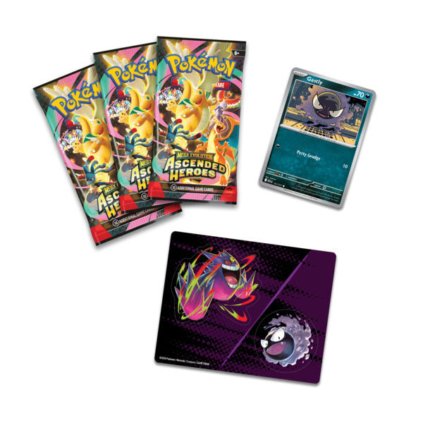 Pokemon TCG - Mega Evolution - Ascended Heroes - Tech Sticker Collection - Gastly (MAX 2 PER CUSTOMER) (PREORDER) Wave 2 - DATE TBD - The Pokemon Company - Card Brawlers | Quebec | Canada |