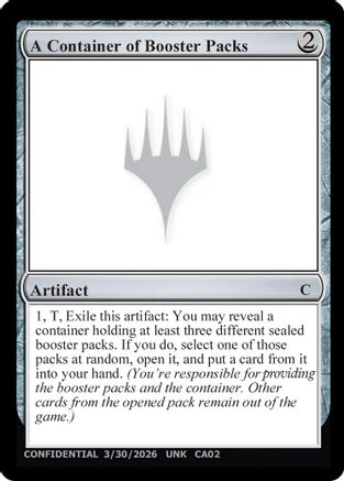 A Container of Booster Packs (UNK-) - Un-Known Event Playtest Cards - Card Brawlers
