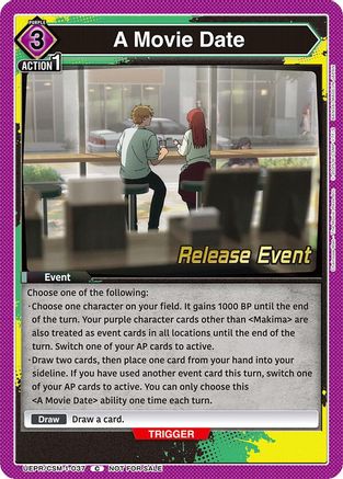 A Movie Date (UE22BT/CSM-1-037) - UE22BT CHAINSAW MAN Release Event - Card Brawlers