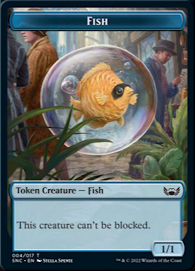 Fish // Rhino Warrior Double-Sided Token [Streets of New Capenna Tokens] - Magic: The Gathering - Card Brawlers | Quebec | Canada |