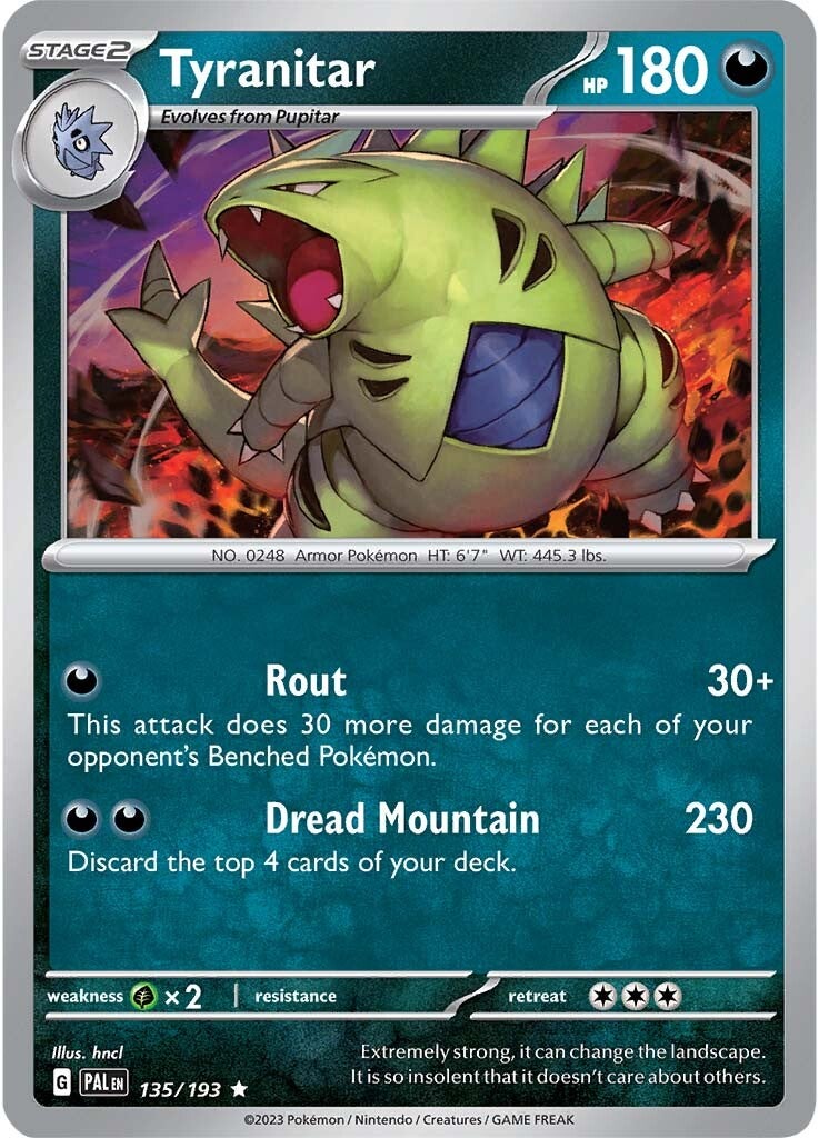 Tyranitar (135/193) [Scarlet & Violet: Paldea Evolved] - Pokémon - Card Brawlers | Quebec | Canada |