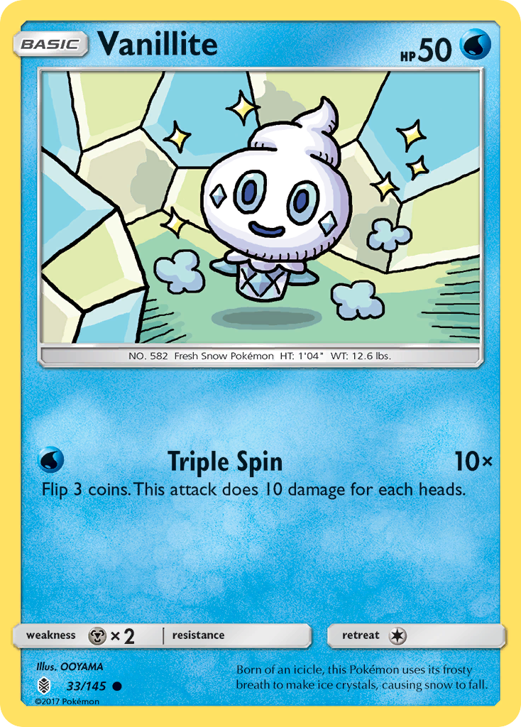 Vanillite (33/145) [Sun & Moon: Guardians Rising] - Pokémon - Card Brawlers | Quebec | Canada |