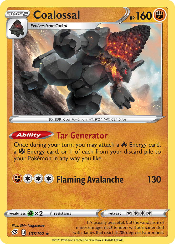 Coalossal (107/192) [Sword & Shield: Rebel Clash] - Pokémon - Card Brawlers | Quebec | Canada |