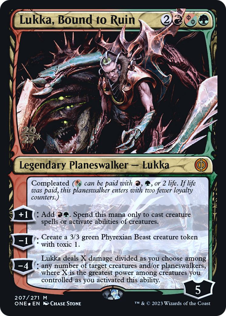 Lukka, Bound to Ruin [Phyrexia: All Will Be One Prerelease Promos] - Magic: The Gathering - Card Brawlers | Quebec | Canada |