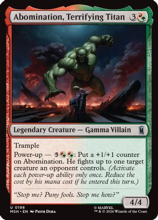Abomination, Terrifying Titan (MSH-198) - Marvel Super Heroes Foil - Card Brawlers
