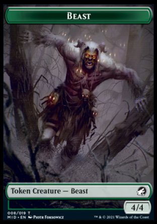 Wolf // Beast (008) Double-Sided Token [Innistrad: Midnight Hunt Tokens] - Magic: The Gathering - Card Brawlers | Quebec | Canada |