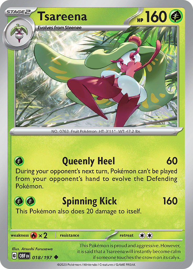 Tsareena (018/197) [Scarlet & Violet: Obsidian Flames] - Pokémon - Card Brawlers | Quebec | Canada |