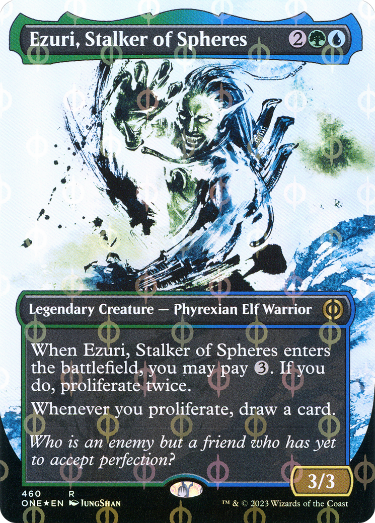Ezuri, Stalker of Spheres (Borderless Ichor Step-and-Compleat Foil) [Phyrexia: All Will Be One] - Magic: The Gathering - Card Brawlers | Quebec | Canada |