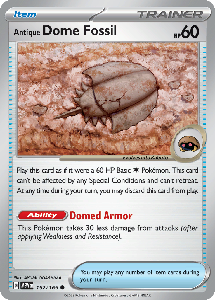 Antique Dome Fossil (152/165) [Scarlet & Violet 151] - Pokémon - Card Brawlers | Quebec | Canada |
