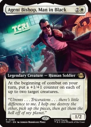 Agent Bishop, Man in Black (Extended Art) (TMT-258) - Teenage Mutant Ninja Turtles Foil - Card Brawlers