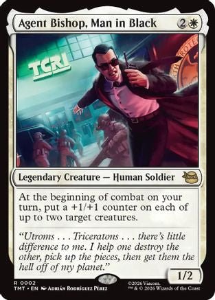 Agent Bishop, Man in Black (TMT-002) - Teenage Mutant Ninja Turtles Foil - Card Brawlers