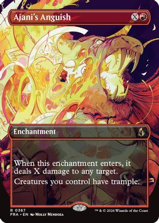 Ajani's Anguish (Borderless) (FRA-367) - Reality Fracture Foil - Card Brawlers