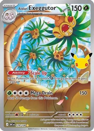 Alolan Exeggutor (129/128) - Holofoil [ME 30th Celebration] - Card Brawlers
