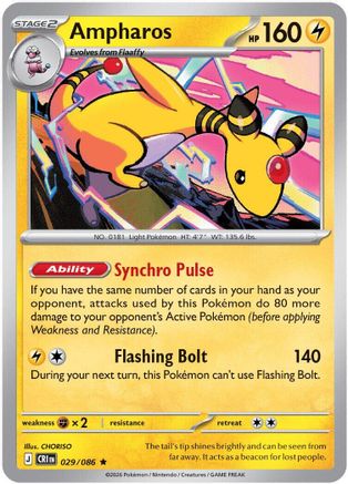 Ampharos (029/086) - Holofoil [ME04 Chaos Rising] - Card Brawlers