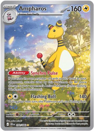 Ampharos (090/086) - Holofoil [ME04 Chaos Rising] - Card Brawlers