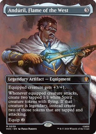 Anduril, Flame of the West (Borderless) (HOC-039) - The Hobbit: Eternal-Legal Foil - Card Brawlers