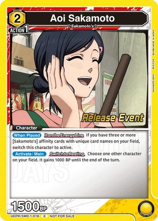 Aoi Sakamoto (019) (Release Event) (UE19BT/SMD-1-019) - UE19BT SAKAMOTO DAYS Release Event Cards - Card Brawlers