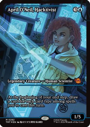 April O'Neil, Hacktivist (0282) (Showcase) (TMT-282) - Teenage Mutant Ninja Turtles Foil - Card Brawlers