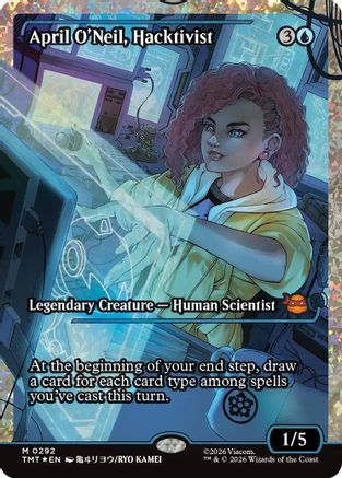 April O'Neil, Hacktivist (0292) (Showcase) (Fracture Foil) (TMT-292) - Teenage Mutant Ninja Turtles Foil - Card Brawlers