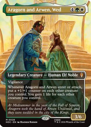 Aragorn and Arwen, Wed (Borderless) (HOC-028) - The Hobbit: Eternal-Legal - Card Brawlers