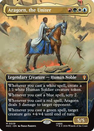Aragorn, the Uniter (Borderless) (HOC-029) - The Hobbit: Eternal-Legal Foil - Card Brawlers