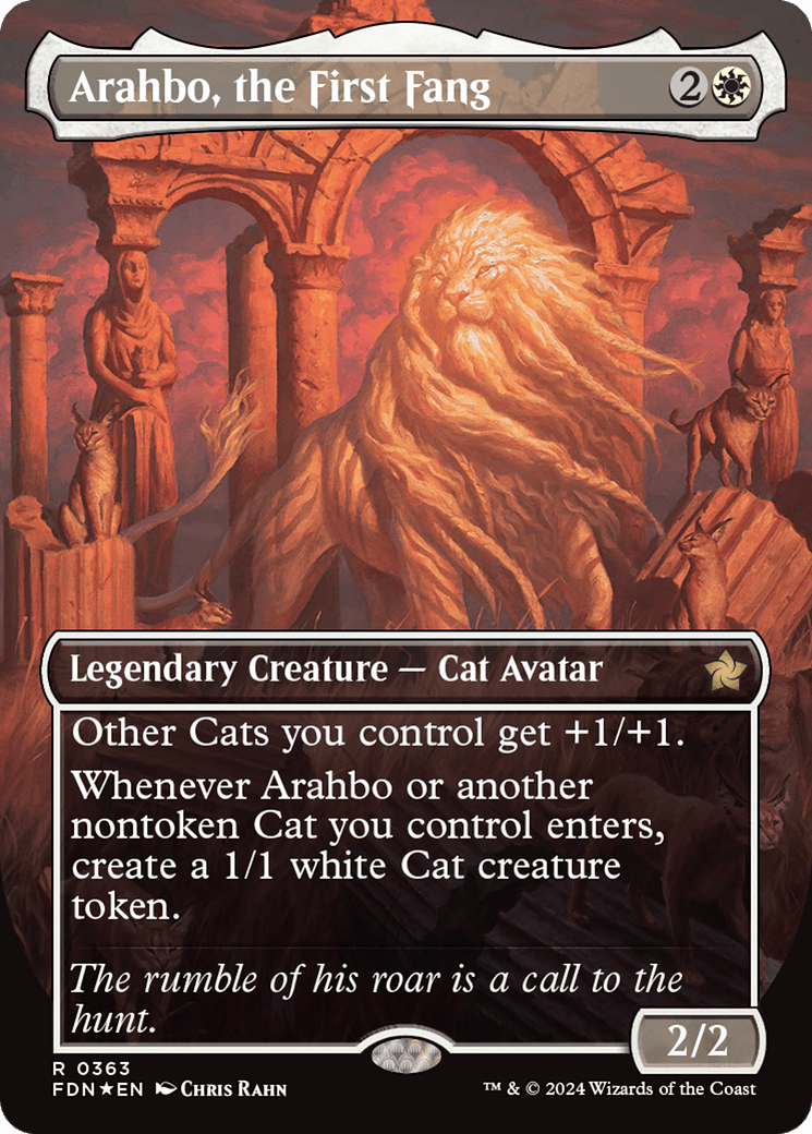 Arahbo, the First Fang (Borderless) (Mana Foil) [Foundations] - Card Brawlers