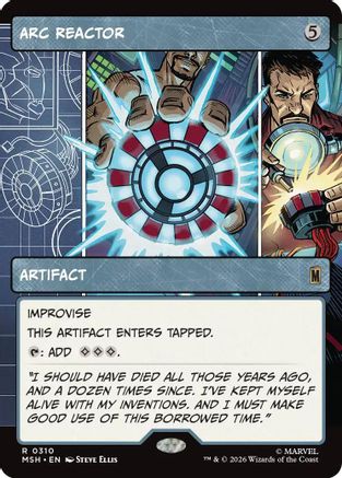 Arc Reactor (Borderless) (MSH-310) - Marvel Super Heroes - Card Brawlers