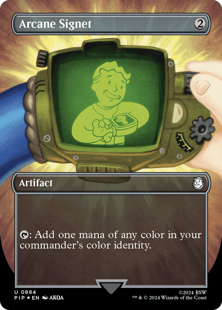Arcane Signet (Borderless) (Surge Foil) [Fallout] - Card Brawlers