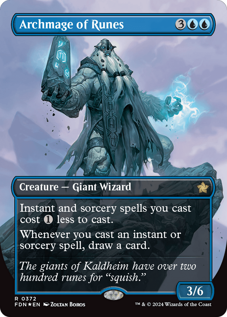 Archmage of Runes (Borderless) (Mana Foil) [Foundations] - Card Brawlers