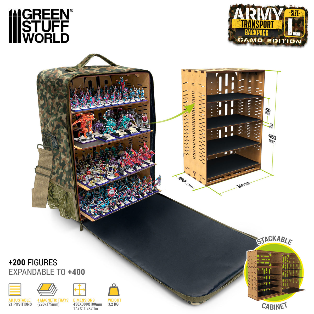 Green Stuff World - Army Transport Backpack - Camouflage - Green Stuff World - Card Brawlers | Quebec | Canada |