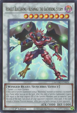 Assault Blackwing - Kusanagi the Gathering Storm (MAMO-EN026) - Magnificent Monsters 1st Edition - Card Brawlers