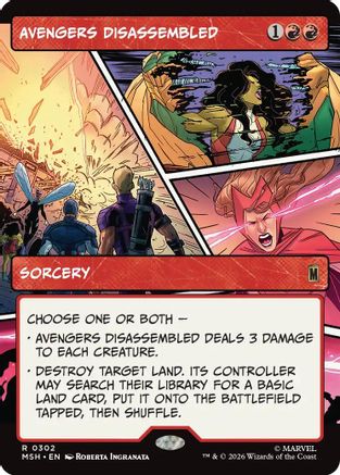 Avengers Disassembled (Borderless) (MSH-302) - Marvel Super Heroes Foil - Card Brawlers
