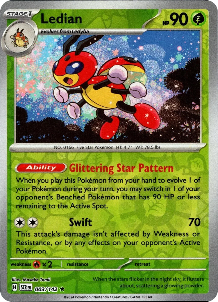 Ledian (003/142) [Scarlet & Violet: Stellar Crown] - Pokémon - Card Brawlers | Quebec | Canada |