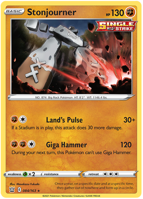 Stonjourner (084/163) [Sword & Shield: Battle Styles] - Pokémon - Card Brawlers | Quebec | Canada |