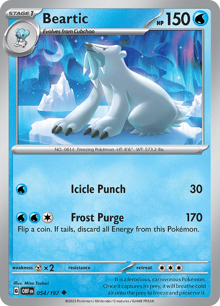 Beartic (054/197) [Scarlet & Violet: Obsidian Flames] - Pokémon - Card Brawlers | Quebec | Canada |