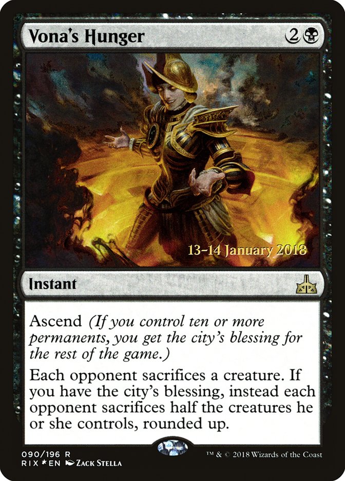 Vona's Hunger [Rivals of Ixalan Prerelease Promos] - Magic: The Gathering - Card Brawlers | Quebec | Canada |