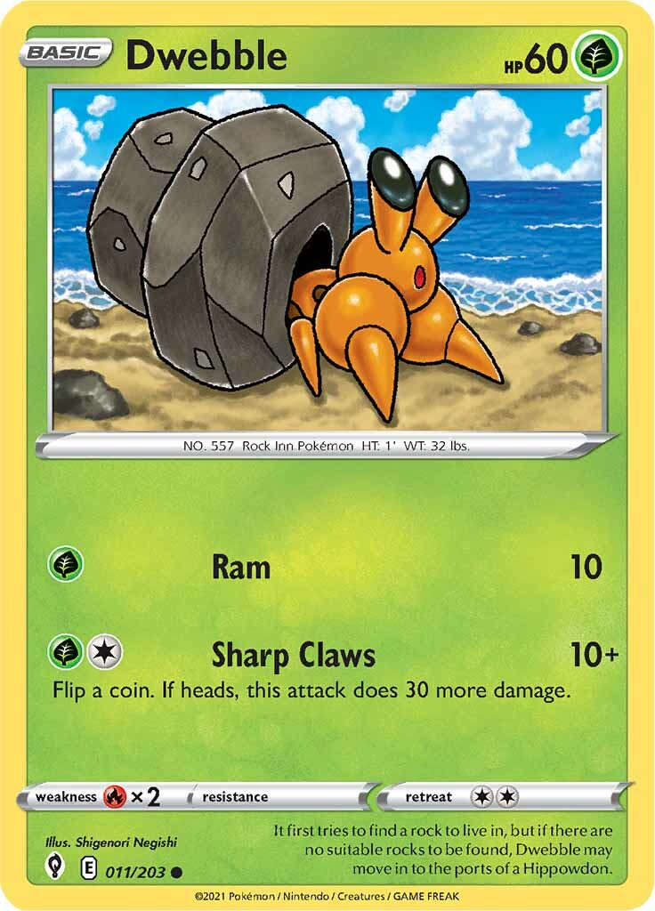 Dwebble (011/203) [Sword & Shield: Evolving Skies] - Pokémon - Card Brawlers | Quebec | Canada |