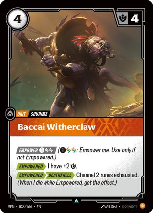 Baccai Witherclaw (078/166) - Vendetta Foil - Card Brawlers