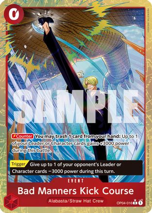 Bad Manners Kick Course (Alternate Art) (OP04-016) - Premium Booster -The Best- Vol. 2 Foil - Card Brawlers