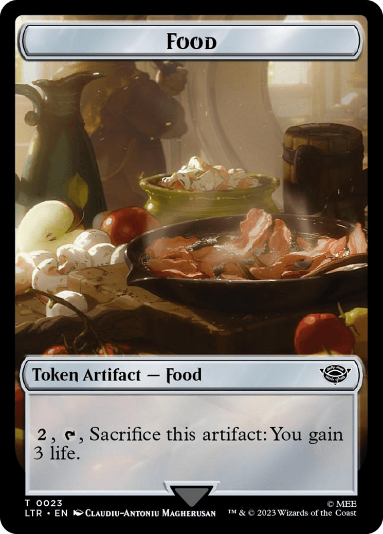 Ballistic Boulder // Food (0023) Double - Sided Token (Surge Foil) [The Lord of the Rings: Tales of Middle - Earth Tokens] - Card Brawlers
