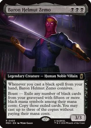 Baron Helmut Zemo (Extended Art) (MSH-405) - Marvel Super Heroes Foil - Card Brawlers