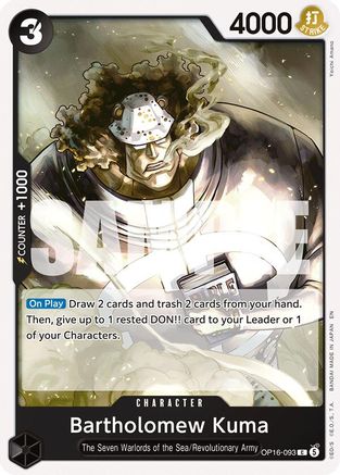 Bartholomew Kuma (093) (OP16-093) - The Time of Battle - Card Brawlers